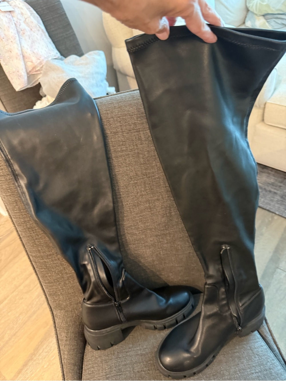 Steven New York by Steve Madden Black Over-the-Knee Boots -size 8